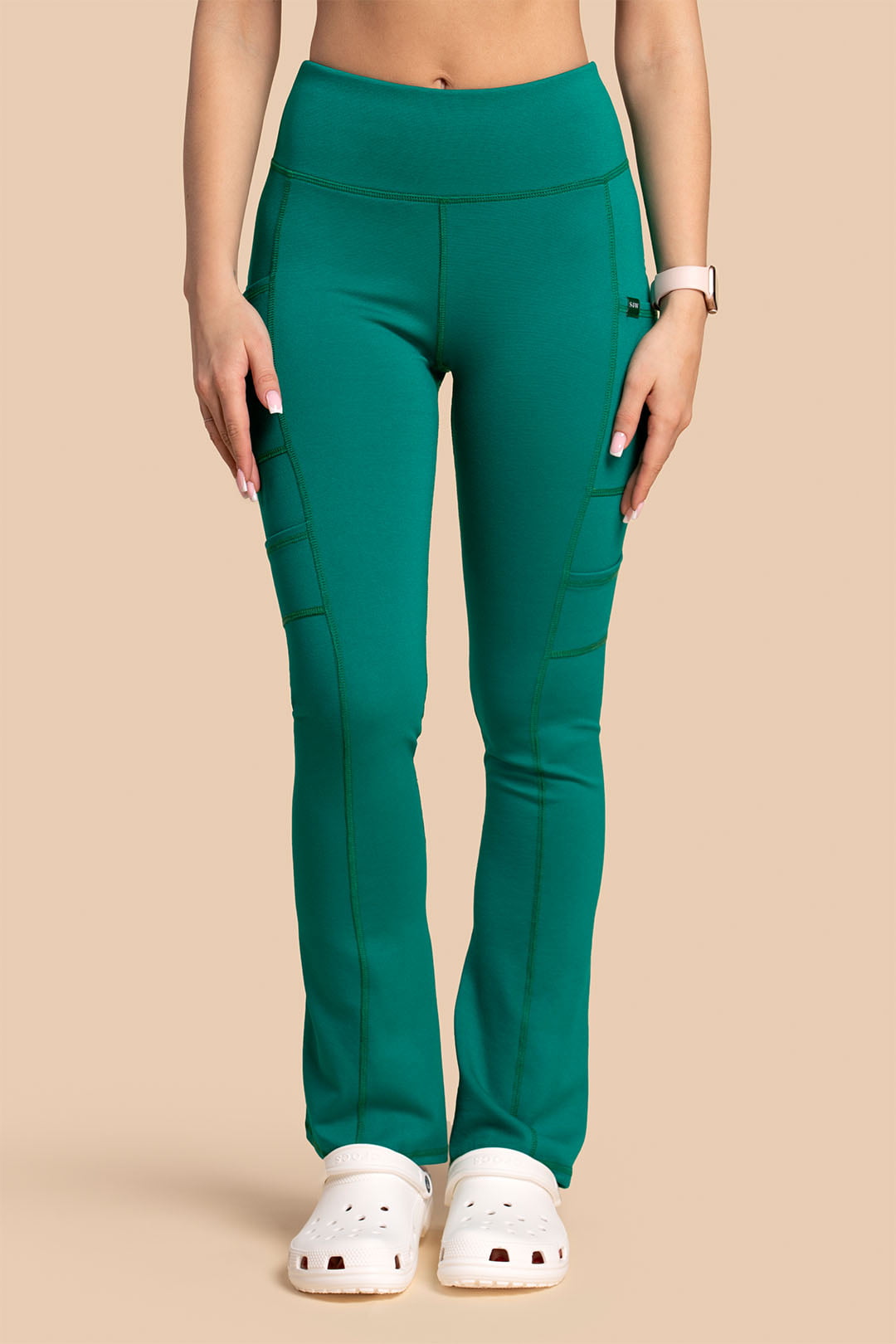 S4W_0000_Spodnie Medyczne Damskie - Scrubs Yoga Pants Green Hunter Spodnie medyczne damskie – Scrubs Yoga Pants zielone