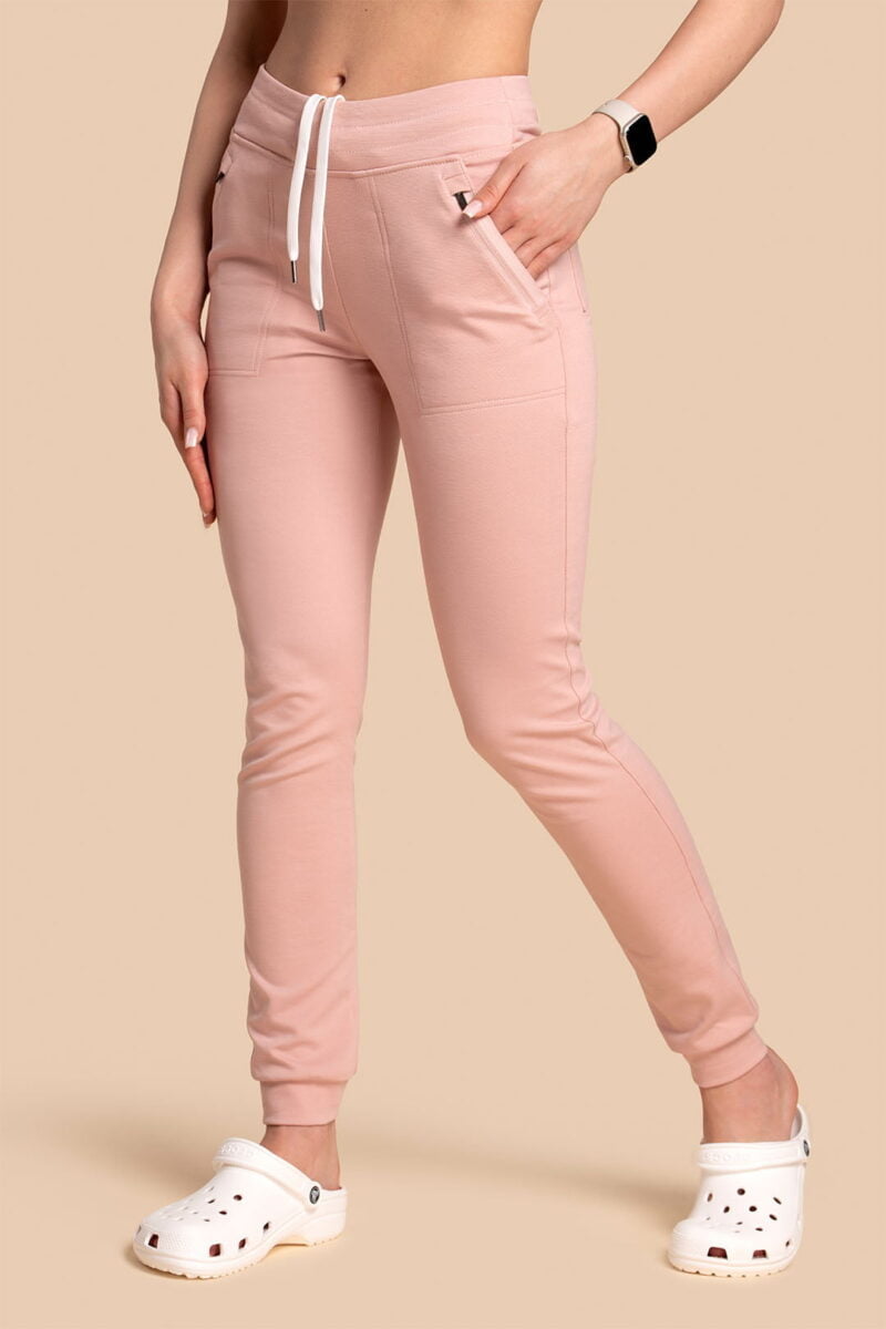 Spodnie medyczne damskie – Scrubs Joggery różowe