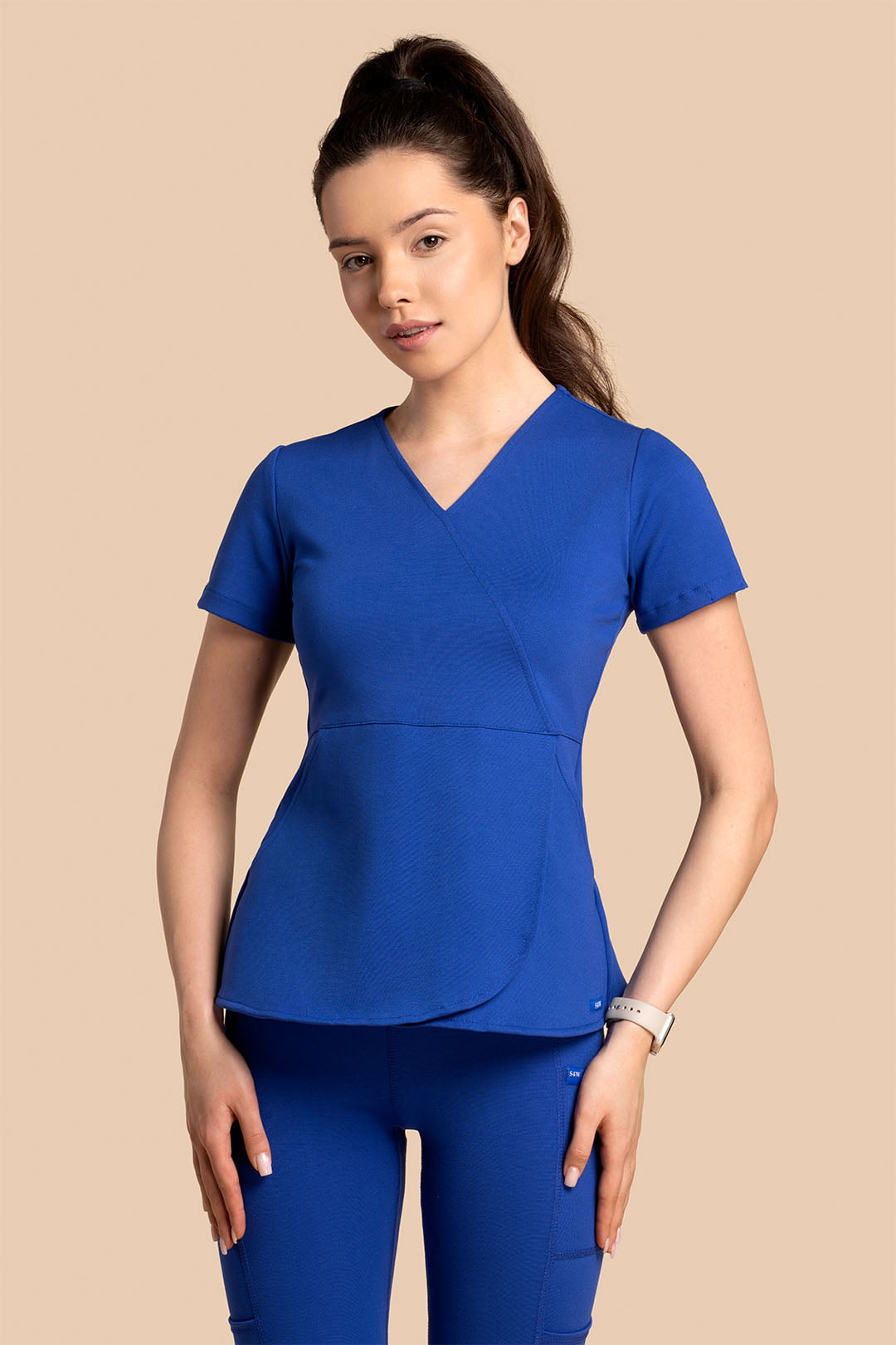 S4W_0008_Bluza medyczna damska- Scrubs Tulip Blue Bluza medyczna damska – Scrubs Tulip chabrowy