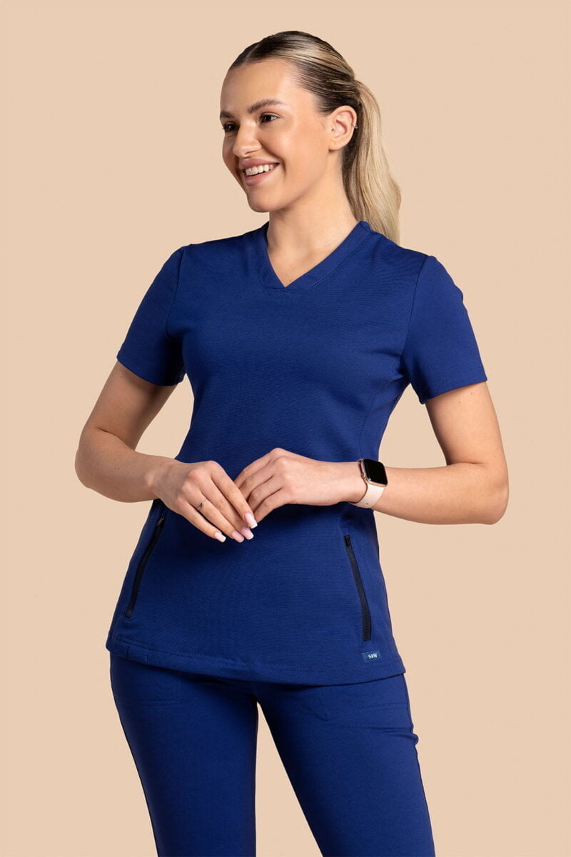 Bluza medyczna damska – Scrubs Twozip granatowy