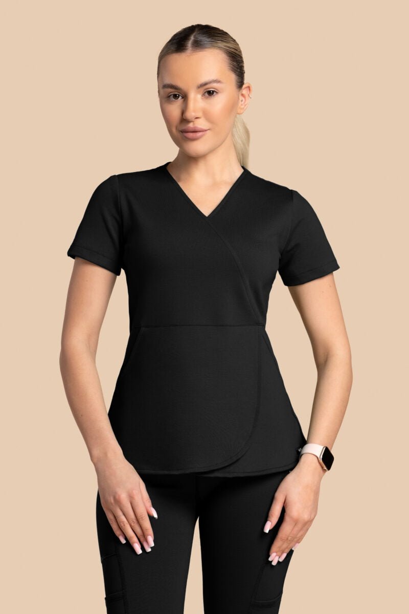 Bluza medyczna damska – Scrubs Tulip czarna