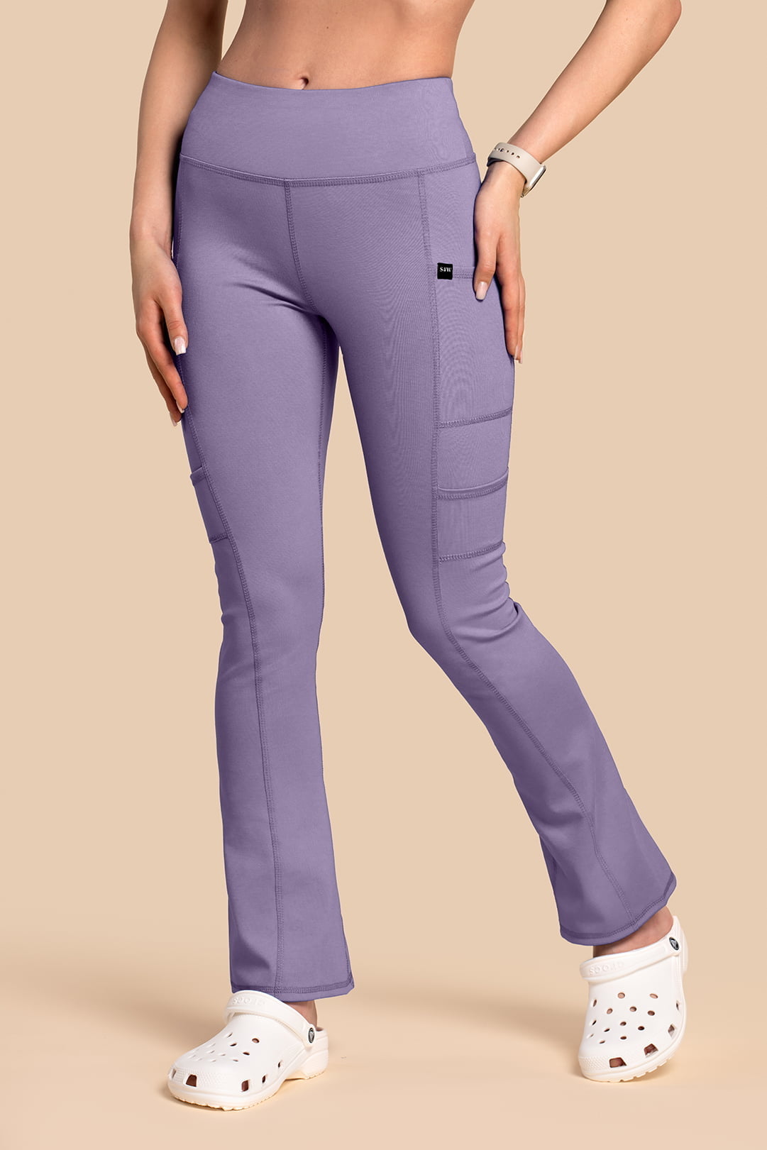 Spodnie Medyczne Damskie - Scrubs Yoga Pants Liliowe (2) Spodnie medyczne damskie – Scrubs Yoga Pants liliowe
