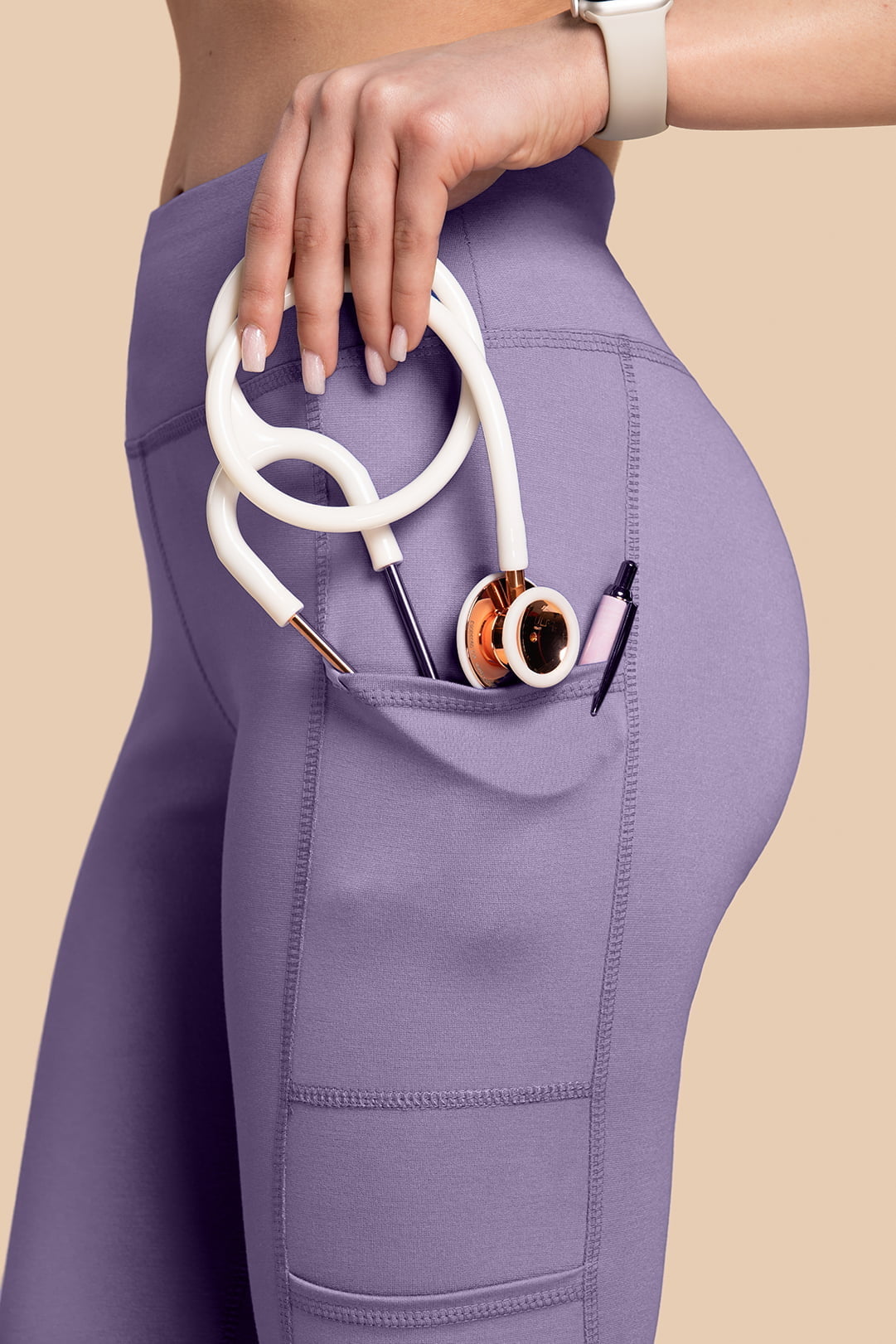 Spodnie Medyczne Damskie - Scrubs Yoga Pants Liliowe (5) Spodnie medyczne damskie – Scrubs Yoga Pants liliowe