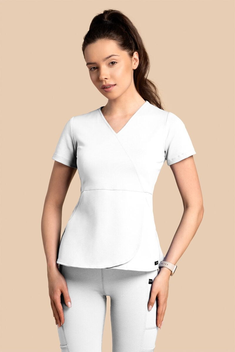 Bluza medyczna damska – Scrubs Tulip biała