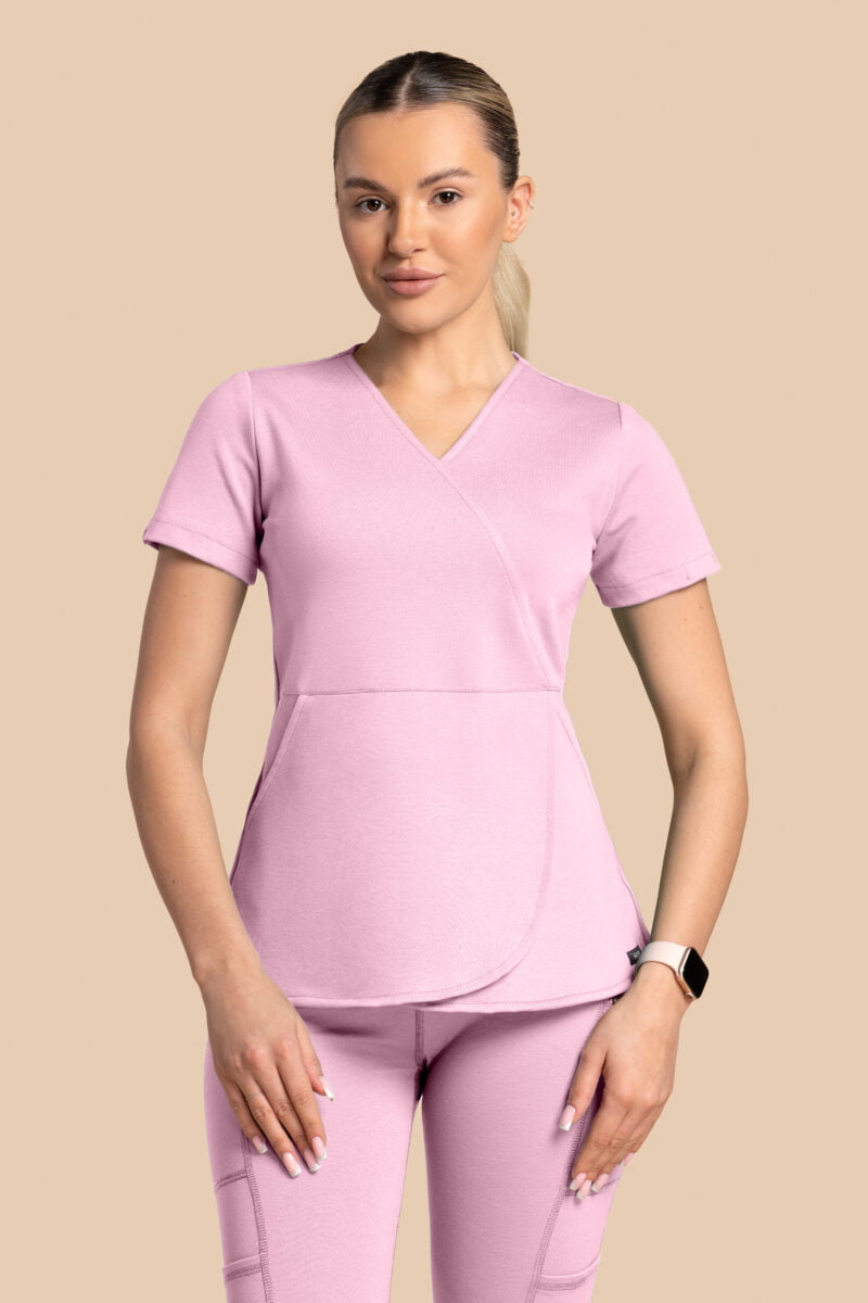 Bluza medyczna damska – Scrubs Tulip cukierkowy róż