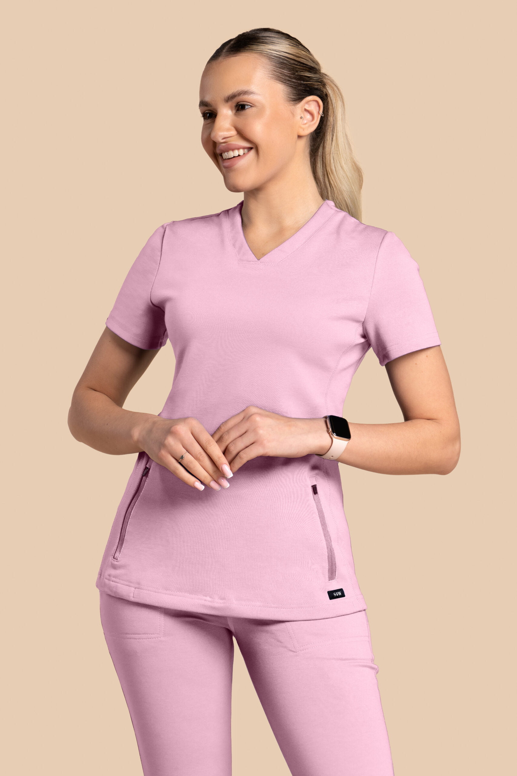 Bluza medyczna damska - Scrubs Twozip Cukierkowy Róż Bluza medyczna damska – Scrubs Twozip cukierkowy róż