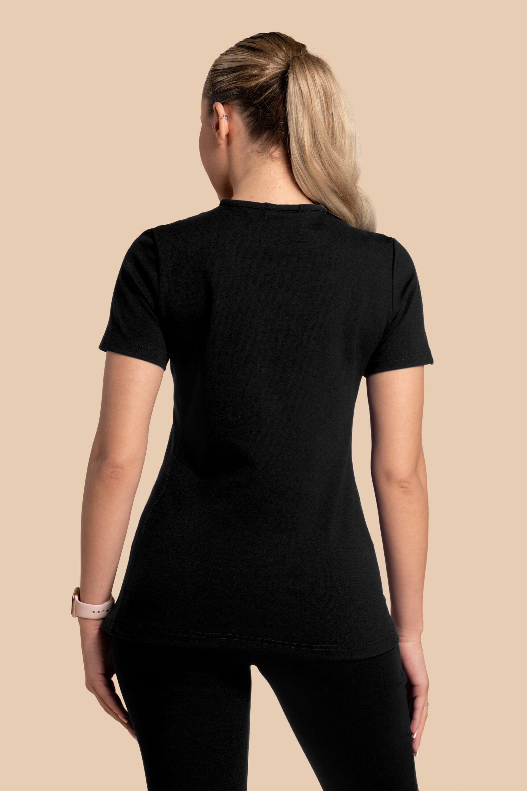 Bluza medyczna damska - Scrubs Twozip Czarna(2) Bluza medyczna damska – Scrubs Twozip czarna