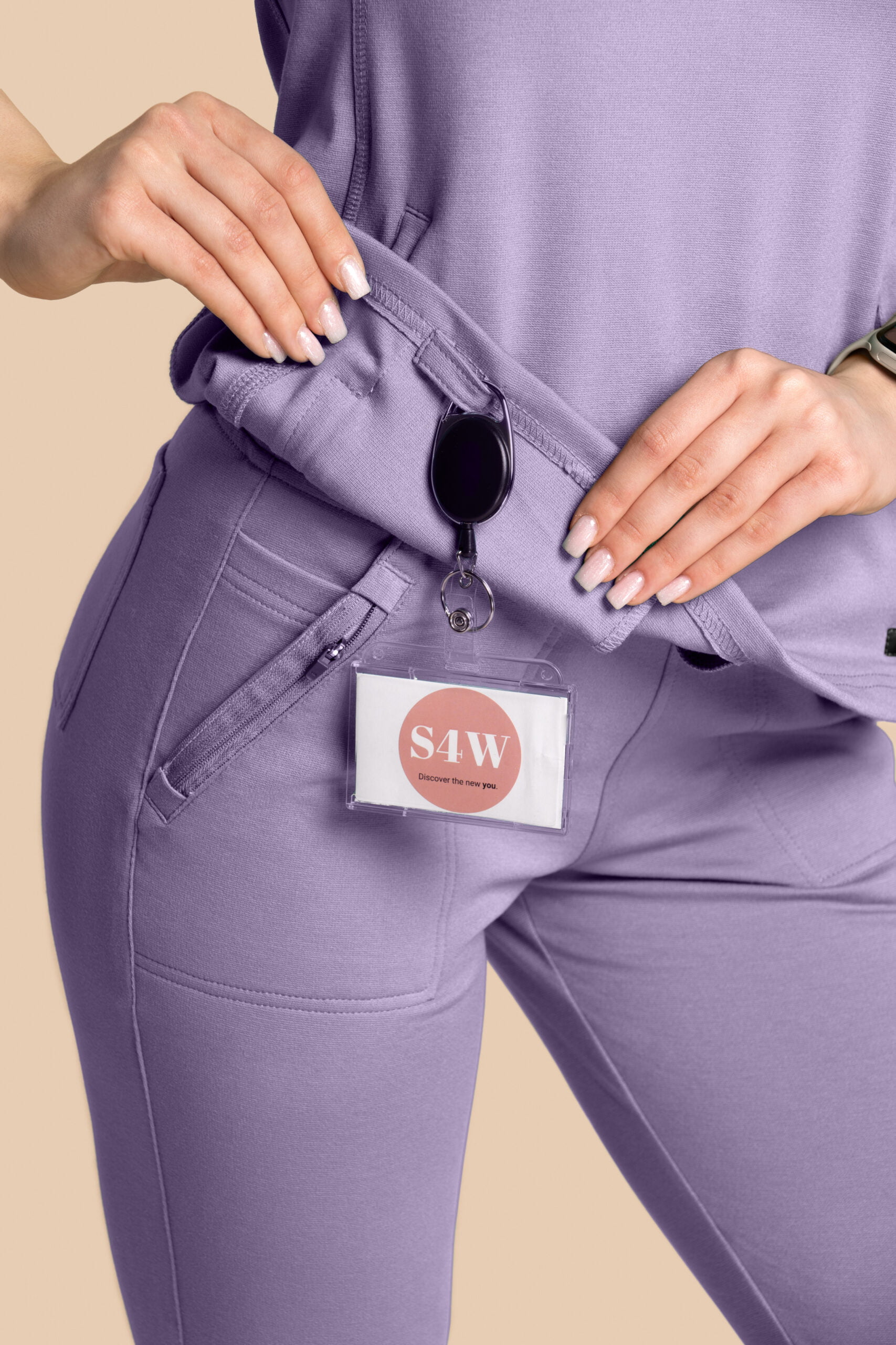 Bluza medyczna damska - Scrubs Twozip Liliowa(4) Bluza medyczna damska – Scrubs Twozip liliowa