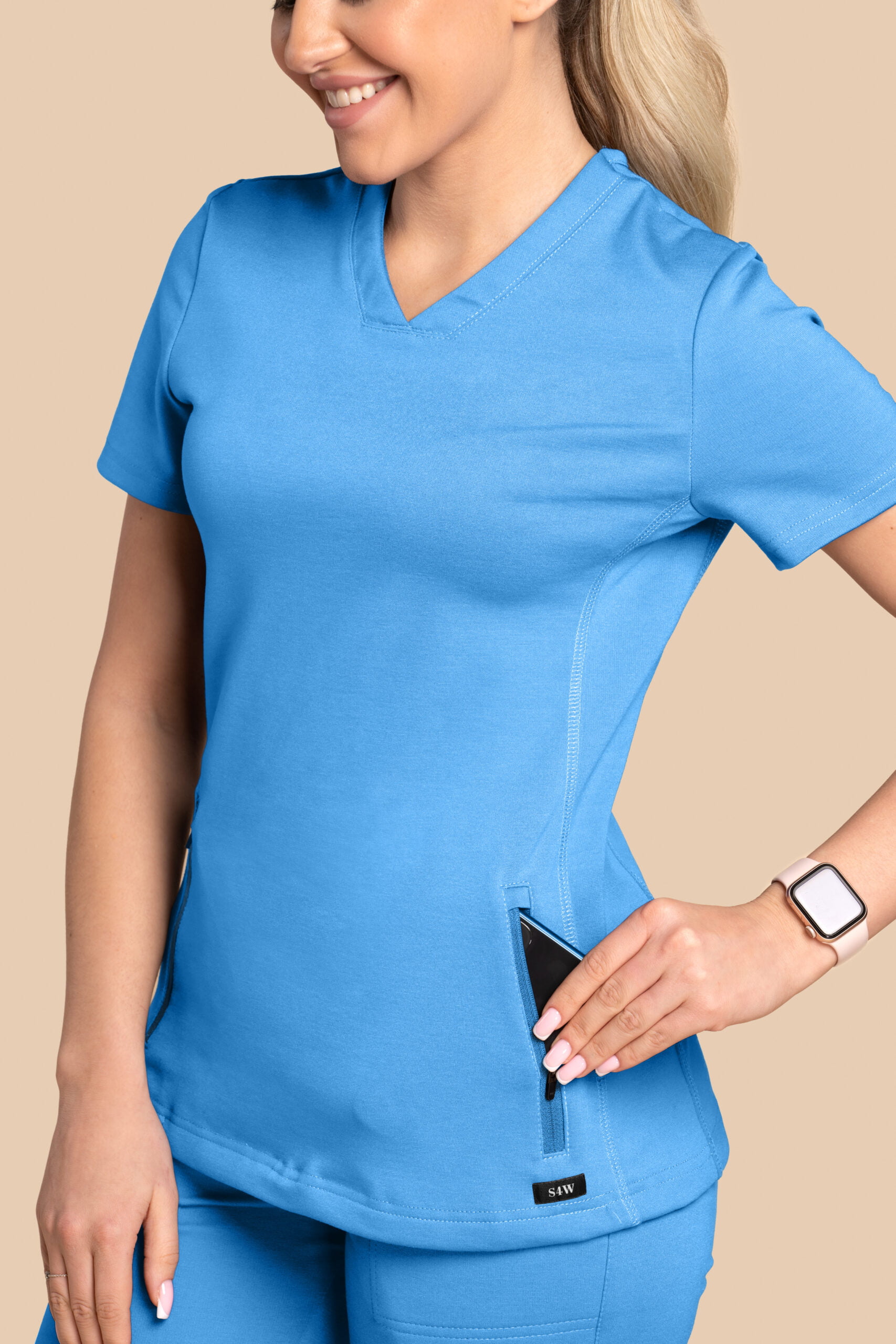 Bluza medyczna damska - Scrubs Twozip Niebieska (4) Bluza medyczna damska – Scrubs Twozip niebieska