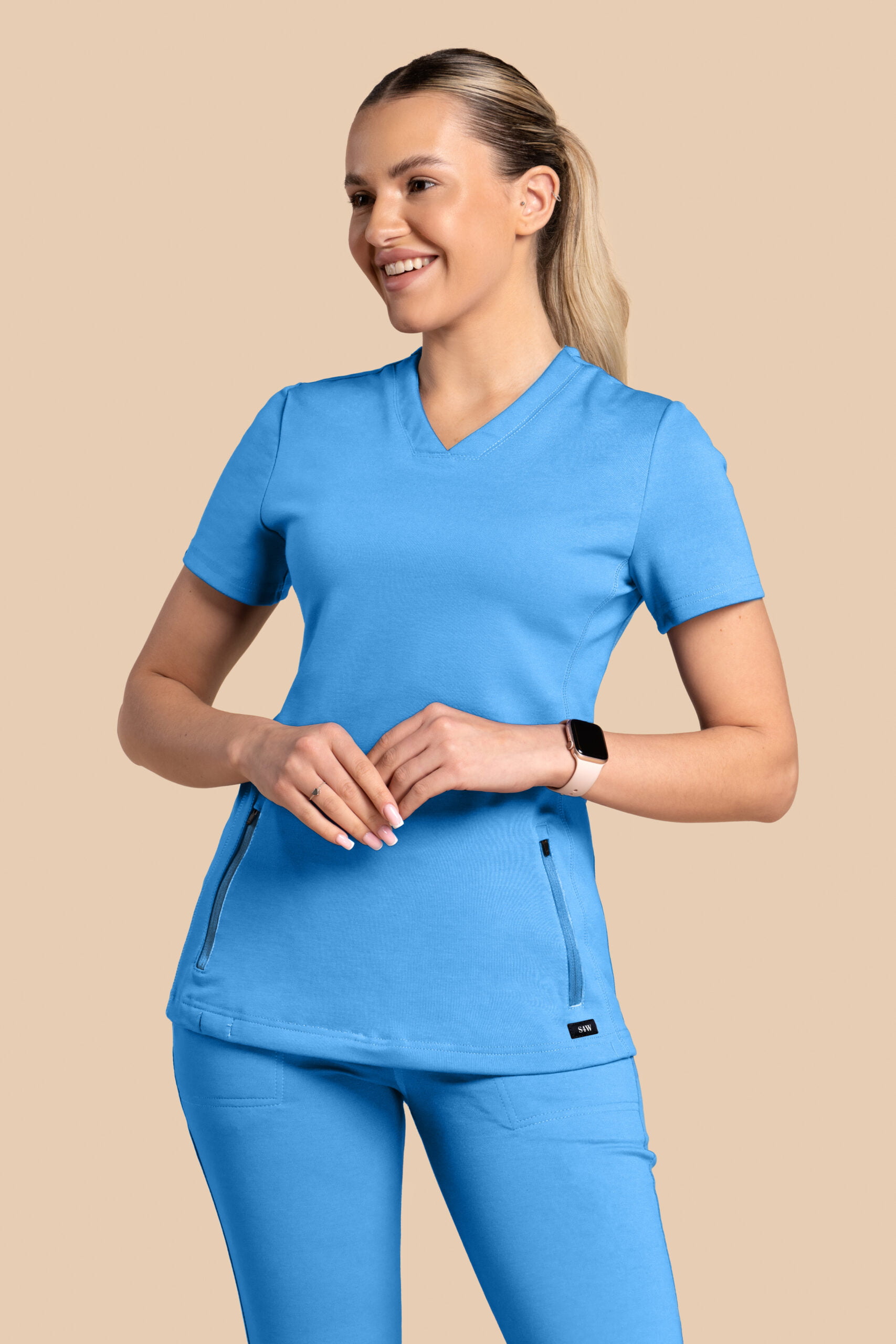 Bluza medyczna damska - Scrubs Twozip Niebieska Bluza medyczna damska – Scrubs Twozip niebieska