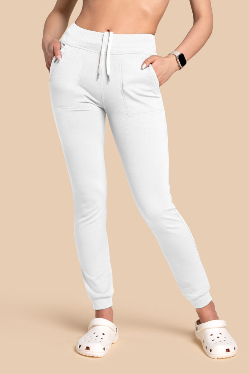 Spodnie medyczne damskie – Scrubs Joggery białe