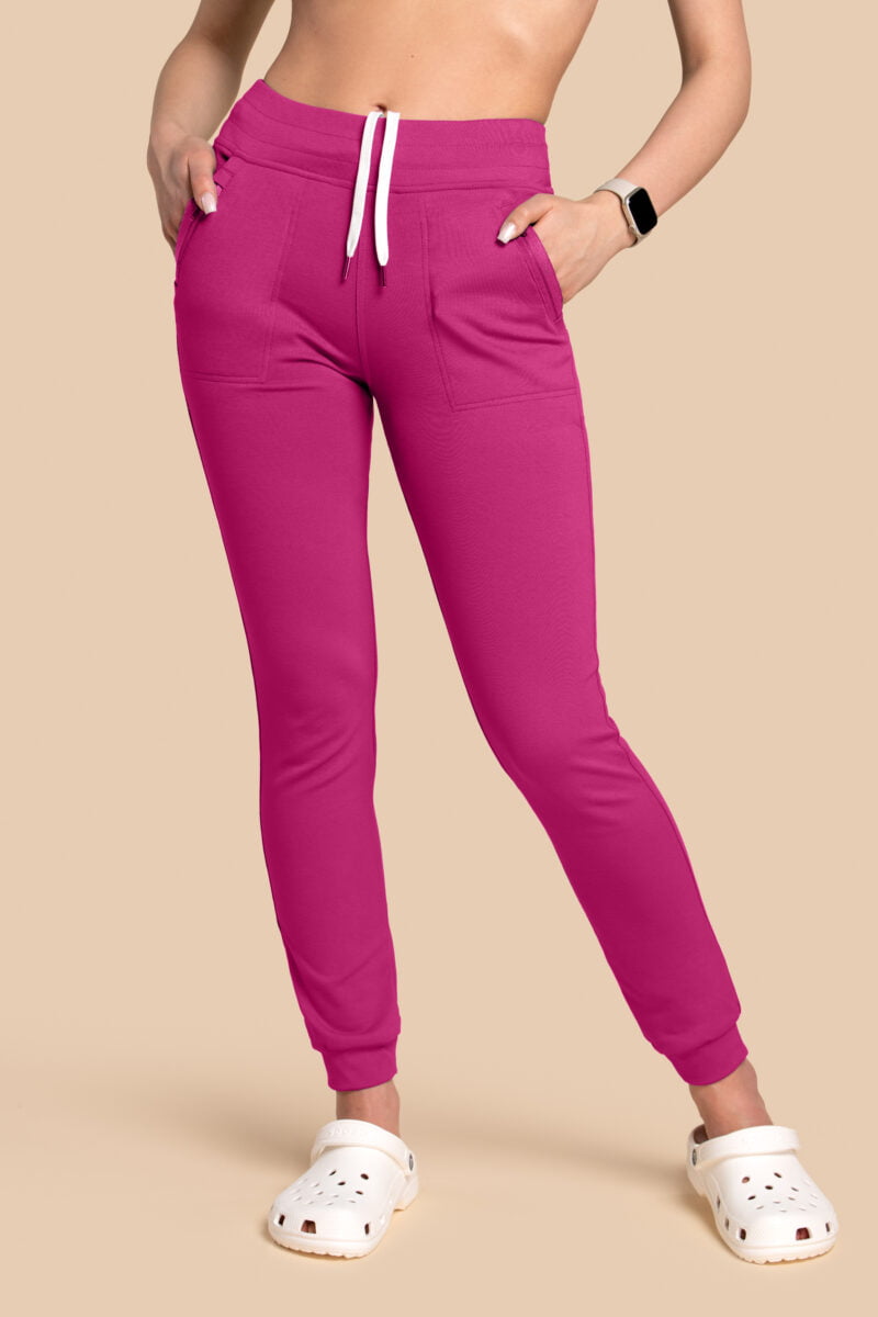 Spodnie medyczne damskie – Scrubs Joggery magenta