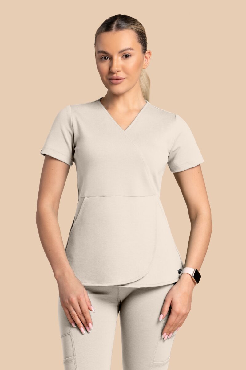 Bluza medyczna damska – Scrubs Tulip beżowa