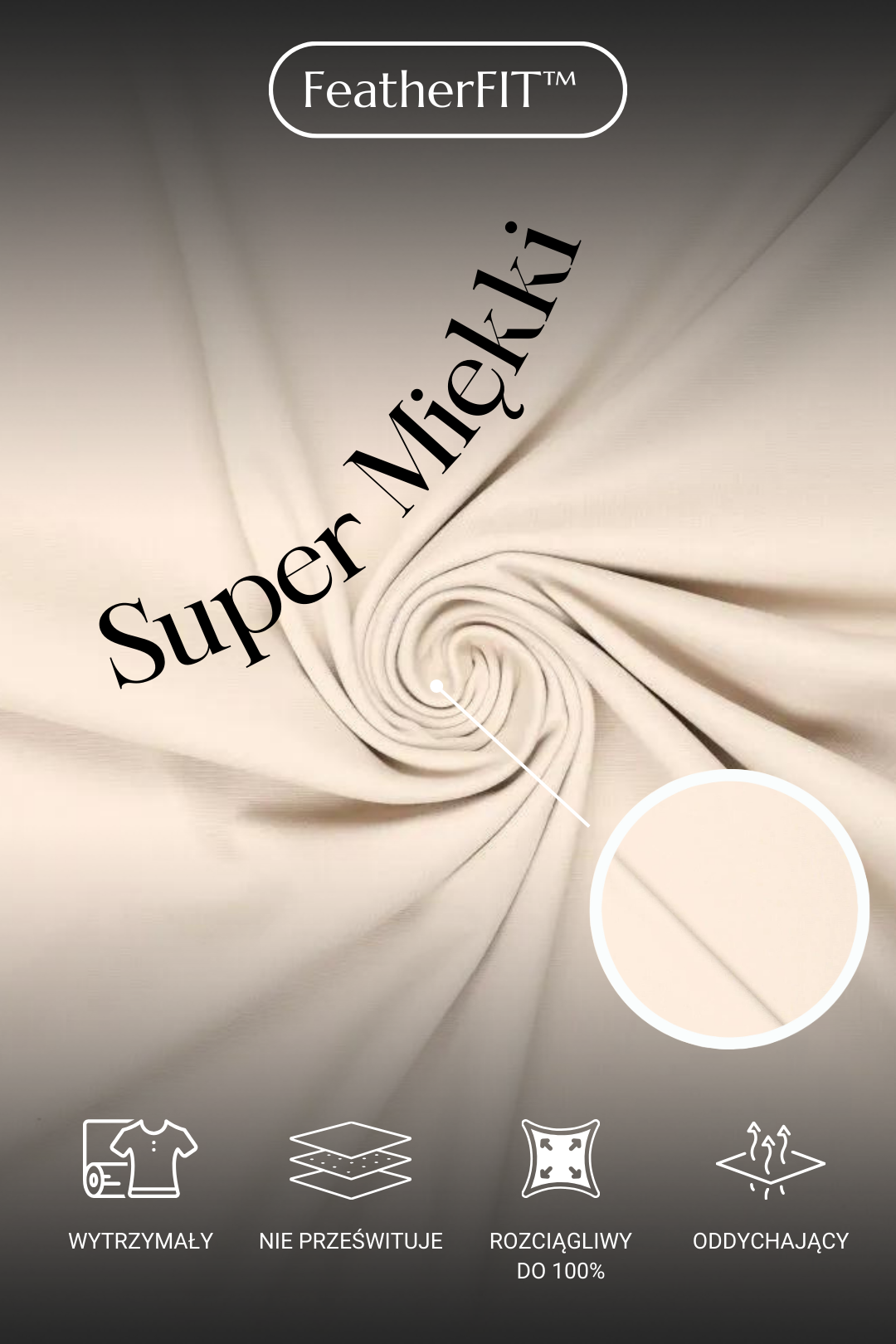 Material Scrubsow Medycznych dla kobiet beżowy